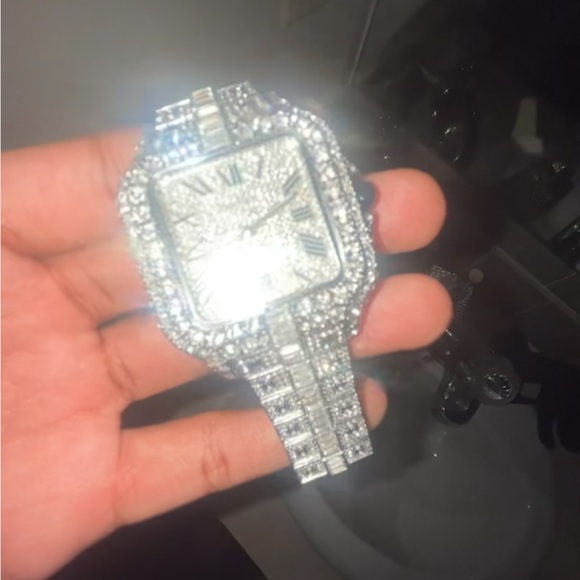 Silver Diamond-Accented Watch